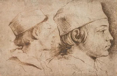 Heads of Two Boys by Джованни Баттиста Караджоло — digital art print download