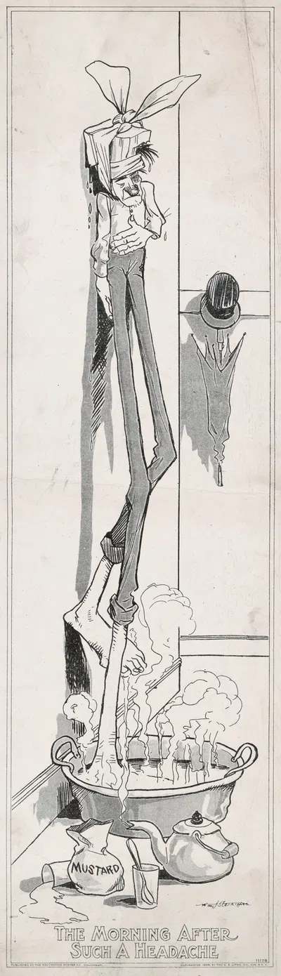 Morning after such a headache by William Steinigans, 1908 — digital art print download
