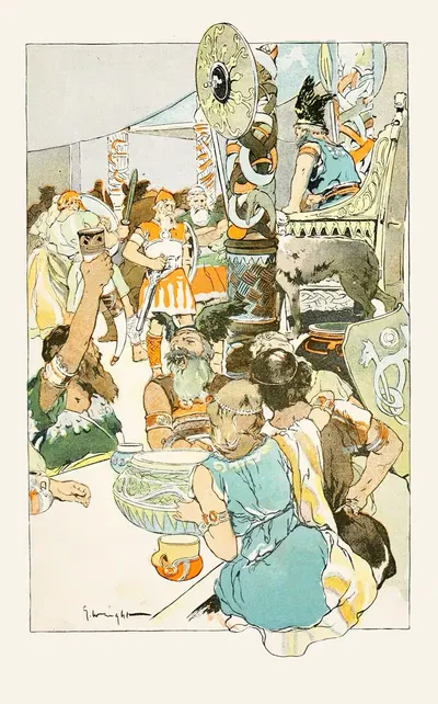 Гильф стоял смело перед Одином by Джордж Хэнд Райт, 1901 — digital art print download