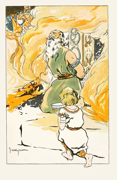 Никто не думал о нем с жалостью, кроме маленького Агнара by Джордж Хэнд Райт, 1901 — digital art print download