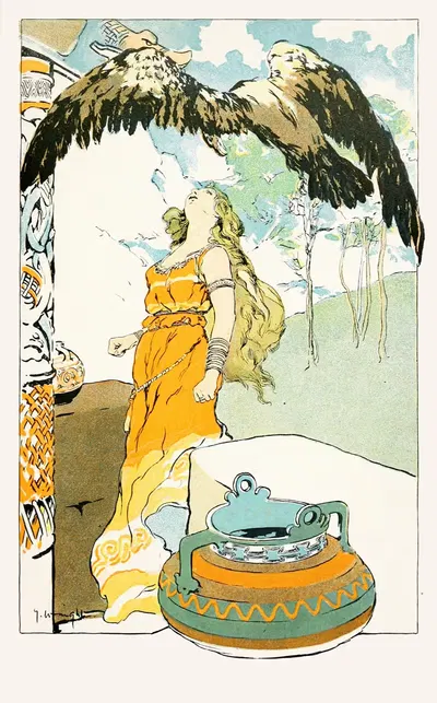Поднимаясь вверх в широком легком полете by Джордж Хэнд Райт, 1901 — digital art print download