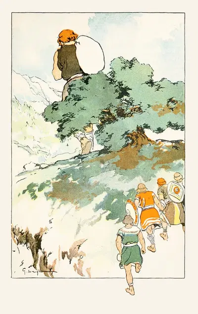 Они отправились в путь, гигант шагал впереди by Джордж Хэнд Райт, 1901 — digital art print download