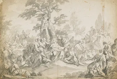 The Multiplication of Loaves and Fishes by Gregorio Guglielmi, c. 1750 — digital art print download