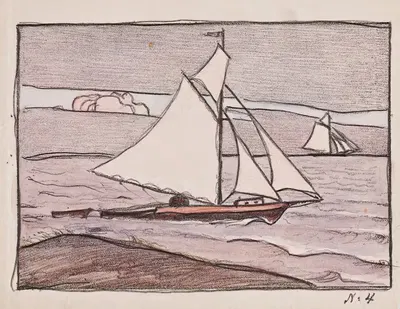 Парусные лодки на воде by Венни Солдан-Брофельдт — digital art print download