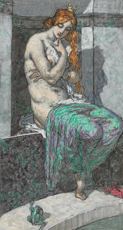 Illustration from the 'The Frog King' by Alexander Rothaug — digital art print download