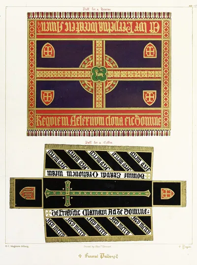 Похоронные покровы для катафалка и гроба by Август Пюжин, 1846 — digital art print download