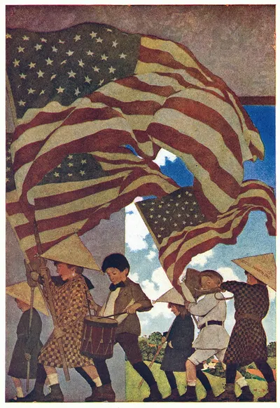 С трубой и барабаном by Максфилд Парриш, 1904 — digital art print download