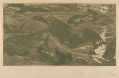 Птицы хищники (Ouiseux de proie) by Виктор Пруве, 1893 — digital art print download