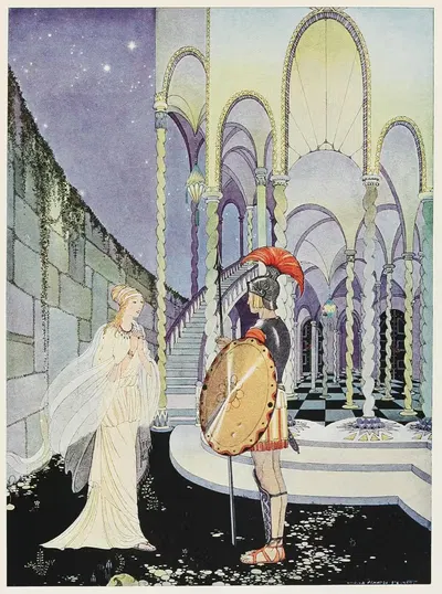 Ты убил монстра", воскликнула Ариадна, сложив руки by Вирджиния Фрэнсис Стерретт, 1921 — digital art print download