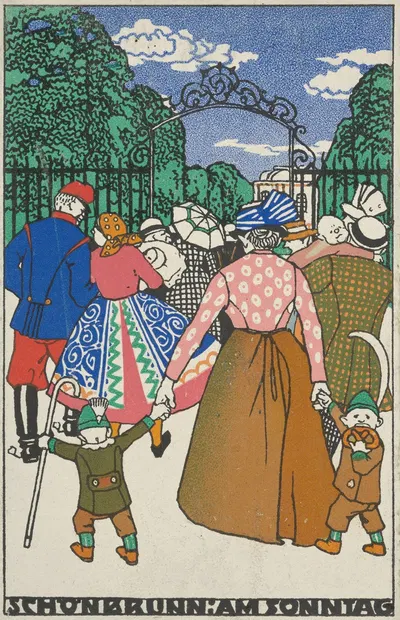 Шёнбрунн в воскресенье (Шёнбрунн; в воскресенье) by Мориц Юнг, 1912 — digital art print download