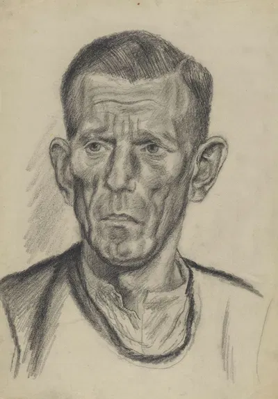 Schetsboekblad met een portret van een oudere man by Хенк Генриэт, 1913-1936 — digital art print download