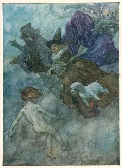 Все кричат и вопят на него: 'смотри вперед, только смотри вперед' by Альфред Эдвард Фредерик Джексон, 1948 — digital art…