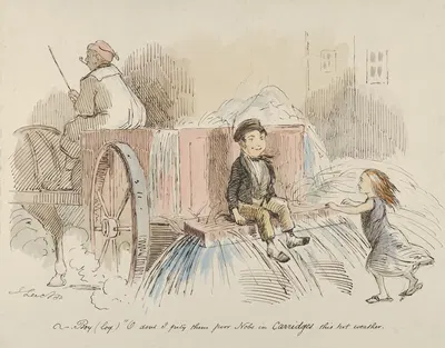 Boy (loq.) O don't I pity them poor Nobs in Carriages this hot weather by John Leech — digital art print download