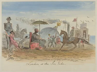 London at the Sea Side by John Leech — digital art print download