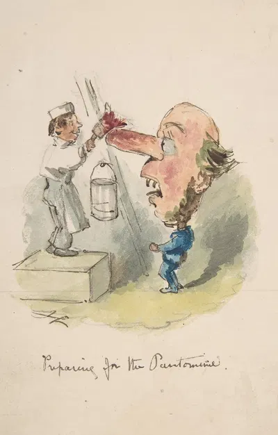 Preparing for the Pantomime by John Leech — digital art print download
