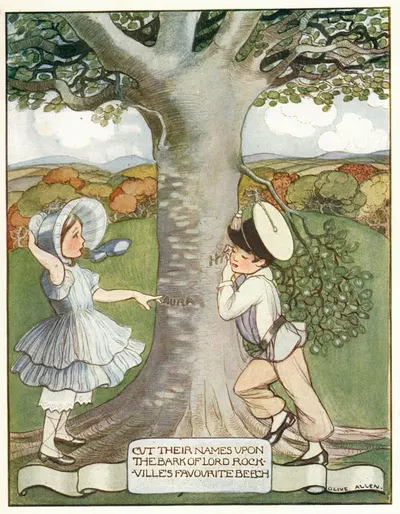 Вырезать их имена на коре любимого бука лорда Роквилла by Олив Аллен, 1909 — digital art print download