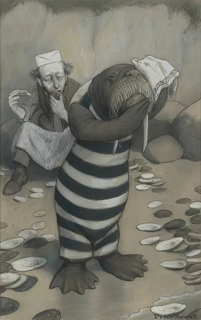 'Я плачу о тебе,' сказал морж... by Петер Ньюэлл — digital art print download
