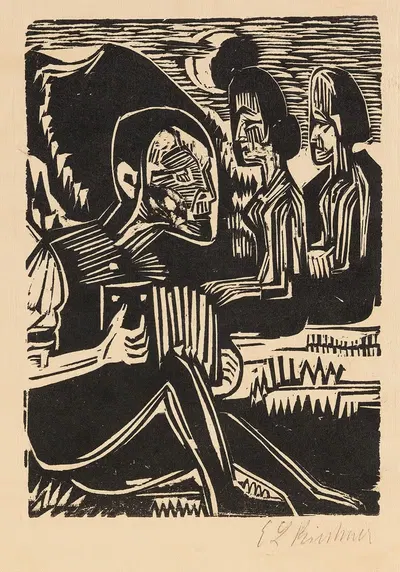 Лунная ночь by Эрнст Людвиг Кирхнер, 1924 — digital art print download