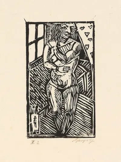 Стоящий акт спереди by Поль Ганголф, 1920 — digital art print download