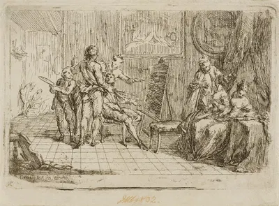 A Painter's Studio by Hubert François Bourguignon Gravelot — digital art print download