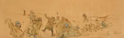 Soldiers in a Field by Илья Ефимович Репин — digital art print download