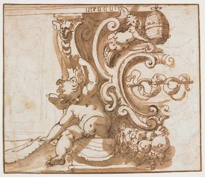 Putti with the Impresa of Pope Leo X Medici by Якопо Цукки — digital art print download
