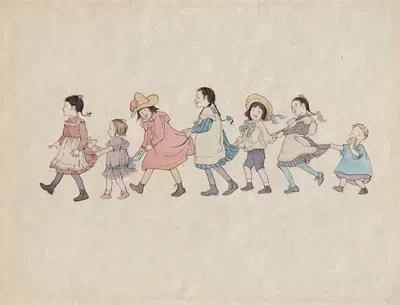 Children of our town pl 1 by Ethel Mars, 1902 — digital art print download