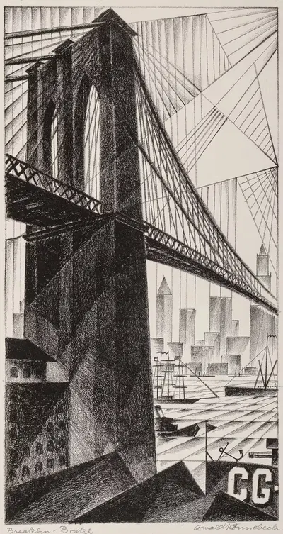 Бруклинский мост by Арнольд Роннебек, 1925 — digital art print download
