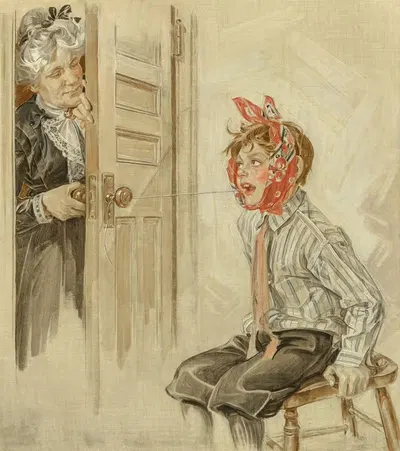 Шатающийся зуб by Фрэнк Ксавье Лейендеcker, 1912 — digital art print download