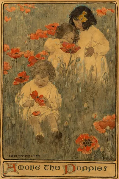 Среди маков, Ребенок в саду by Джесси Уилкокс Смит, 1903 — digital art print download