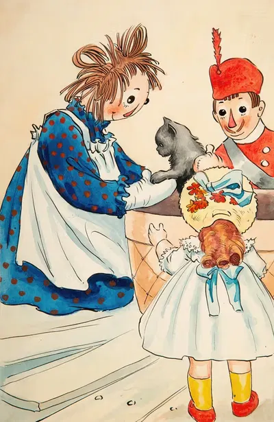 Котята должны иметь свою мягкую корзинку by Джонни Груэлл, 1918 — digital art print download