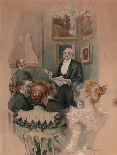 Gentleman Giving A Speech by Thure de Thulstrup — digital art print download