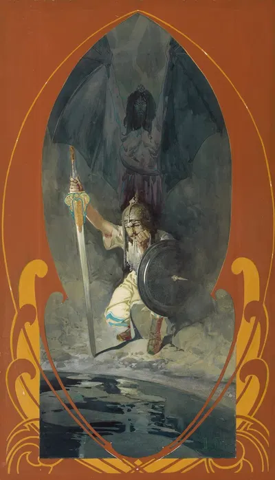 Задумчивый рыцарь by Дэн Смит, 1898 — digital art print download