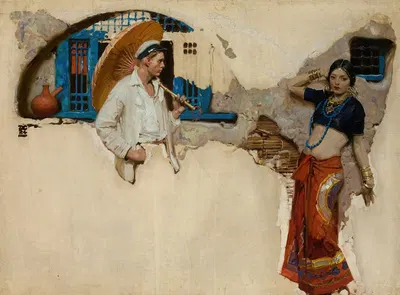 The Man at the Crossroads by Dean Cornwell, 1924 — digital art print download