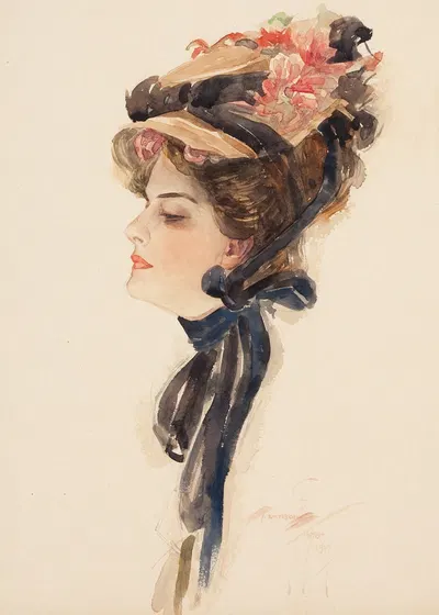 Под розой by Харрисон Фишер, 1907 — digital art print download