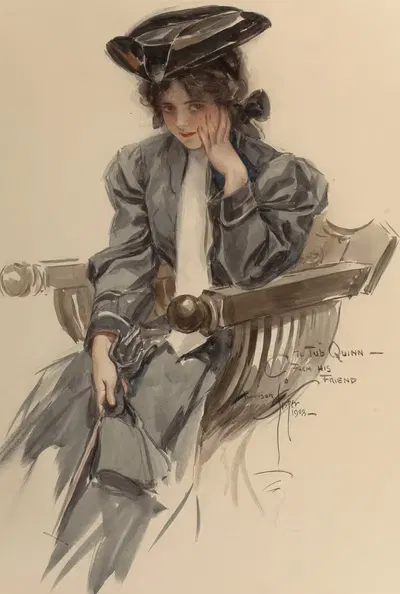 Современная женщина by Харрисон Фишер, 1910 — digital art print download