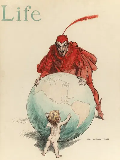 Мир; Добро против Зла by Джеймс Монтгомери Флагг, 1908 — digital art print download