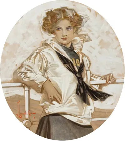Девочка с удачным мешком by Джозеф Кристиан Лейендеккер, 1910 — digital art print download