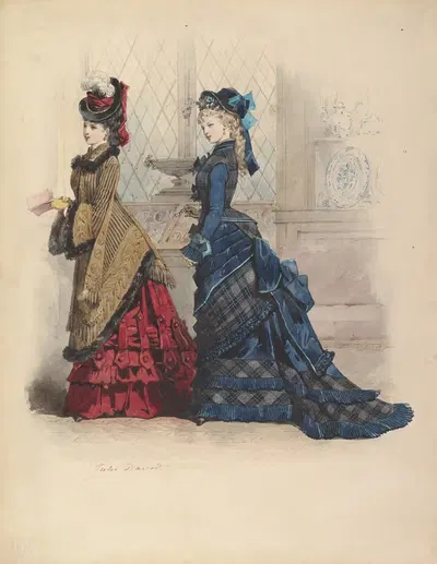 Две женщины в дневных платьях by Жюль Давид, 1875 — digital art print download