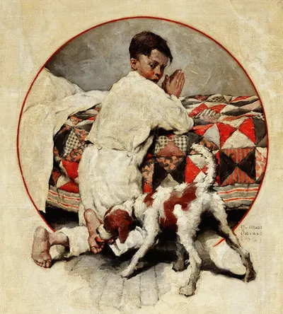 Молитвы перед сном by Уильям Мид Принс, 1921 — digital art print download