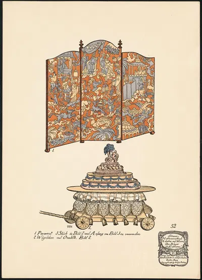 Настенный экран и тележка by Эрнст Штерн, 1912 — digital art print download