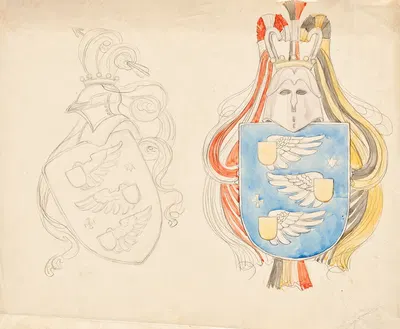 Эскиз для семейного герба by Франц фон Матч, 1912 — digital art print download