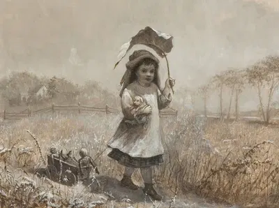 Семейная прогулка by Дженни Огаста Браунскомб, 1890 — digital art print download