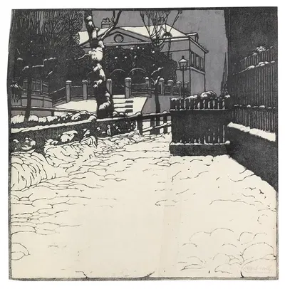 Verschneite Villa in Döbling by Carl Moll, 1903 — digital art print download