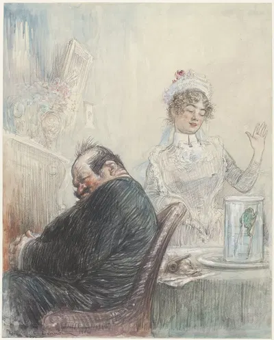 Старик и лягушка by Шарль-Люсьен Леандр, 1904 — digital art print download