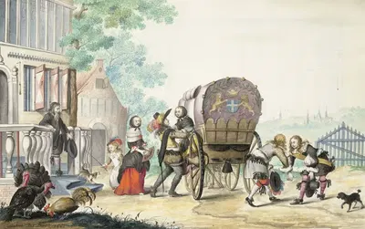 Прибытие к загородному дому by Гезина тер Борх, 1661 — digital art print download