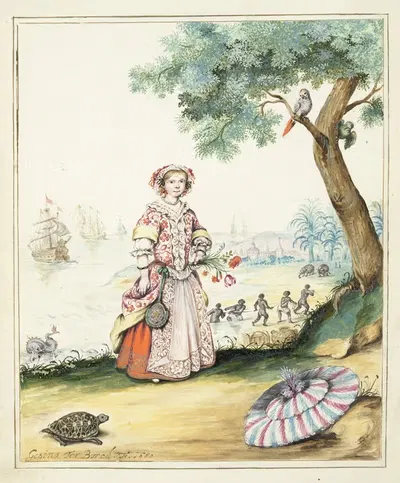 Хиллегонда Луиза Шеллингер на Кюрасао by Гезина тер Борх, 1680 — digital art print download