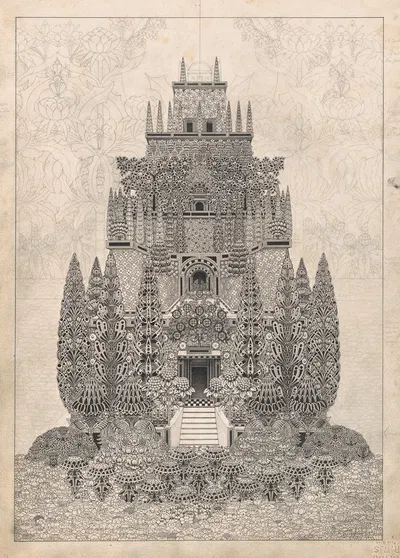 Фантастическая многоярусная структура by Герберт Кроули — digital art print download