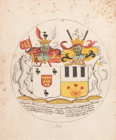 Ontwerp (2) voor alliantiewapen by Jan Brandes, 1743 - 1785 — digital art print download
