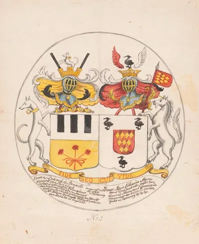 Ontwerp (3) voor alliantiewapen by Jan Brandes, 1743 - 1785 — digital art print download
